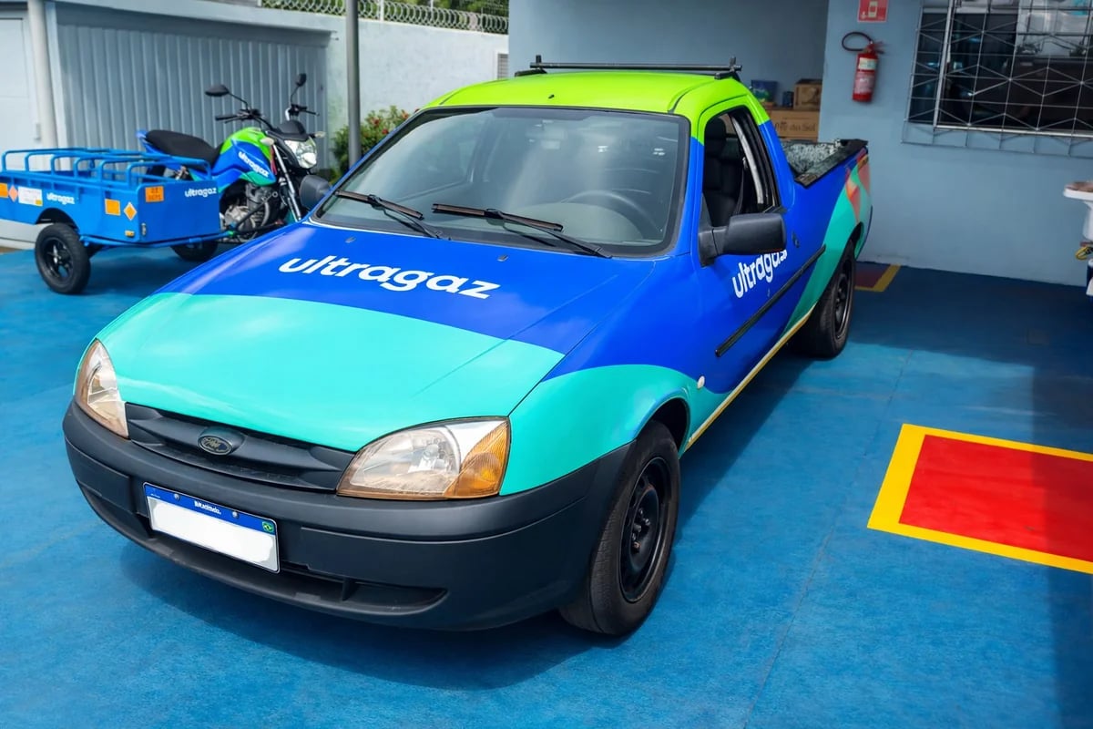 Frota de entrega de gás da Mosko Gás em Campo Grande MS — Ultragaz