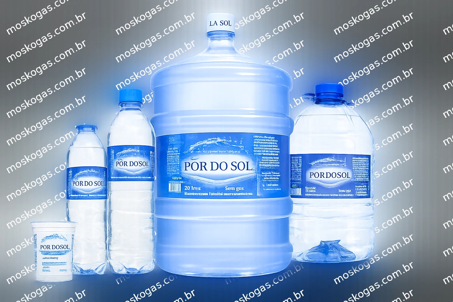 Linha completa de água mineral Mosko Gás — Campo Grande MS